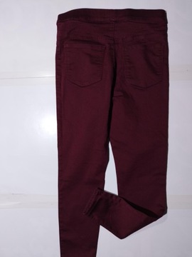 Jeansy damskie MARKS & SPENCER bordowe jeggings EUR 38