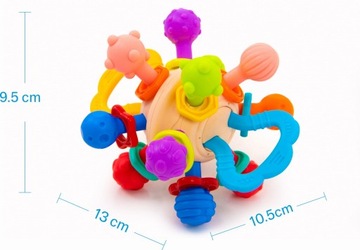 ПОгремушка-прорезыватель 2 в 1 СЕНСОРНАЯ ИГРУШКА СПИРАЛЬНЫЙ ШАР