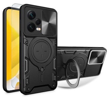 Etui do Xiaomi Redmi Note 12 Pro 5G + SZKŁO | FLASH SLIDE RING 360 PANCERNE