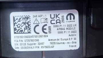 AIRBAG ULOŽENÍ ŘIDIČE ŘÍDÍCÍ AIR NÁDRŽ JEEP AVENGER 2022- ORIG. NOVÁ !