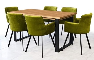 КОМПЛЕКТ Стол 80х150/190 + 6 стульев LOFT INDUSTRIAL