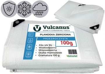 WODOODPORNA PLANDEKA WZMACNIANA ZE ZBROJENIEM NA MEBLE OGRODOWE 100G 4x8m