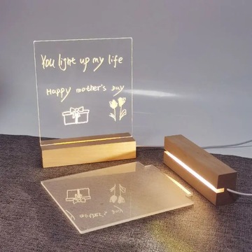 Message Board Lamp Diy Colorful Erasable Markers Rewritable Acrylic ~3829