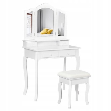 TOALETKA KOSMETYCZNA Z LUSTREM I TABORETEM