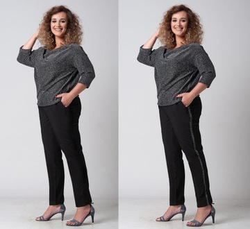 Элегантный СЛЕГКА БЛЕСТЯЩИЙ комбинезон НА СВАДЬБУ размера плюс (44-54) 50 5XL