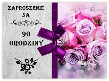 ZAPROSZENIA NA 90 URODZINY + KOPERTA BIAŁA
