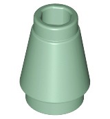LEGO 4589b Sand green 1x1 stożek 2szt NOWY