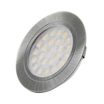 OVAL oprawa meblowa do wpustu LED 2W 12V DC stal drapana barwa ciepła