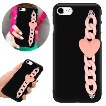 Etui BLINK Matowe Czarne Łańcuszek do IPHONE 7/8