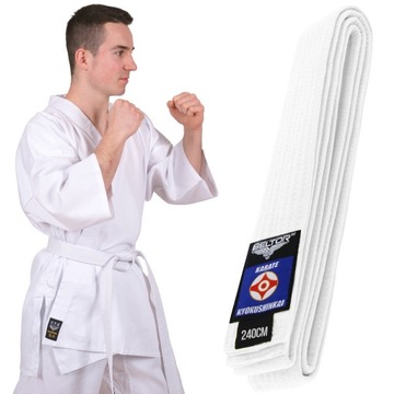 BIAŁY PAS KARATE KYOKUSHINKAI BELTOR 240 cm