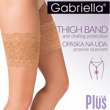 Koronkowa opaska na uda Gabriella 5/6 Czarny