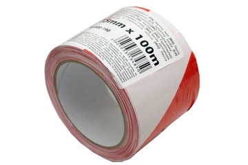 ЛЕНТА ПРЕДУПРЕЖДАЮЩАЯ 75ММ БЕЛАЯ КРАСНАЯ 100М