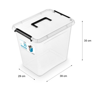 POJEMNIK PUDEŁKO ORGANIZER Z POKRYWĄ RĄCZKĄ 30 L