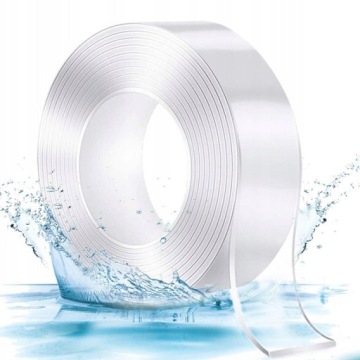 ЛЕНТА ДВУХСТОРОННЯЯ 5м/3см НАНО МНОГОРАЗОВЫЙ КЛЕЙ ПРОЧНОГО КРЕПЛЕНИЯ 5М