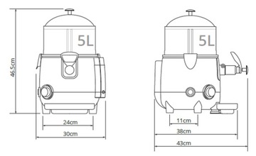 Czekoladziarka 5l gorąca czekolada GBG model CH-5