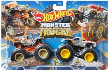HOT WHEELS MONSTER TRUCKS HNX26 DUŻE POJAZDY JEEPY WALKA DWUPAK RESORAKI