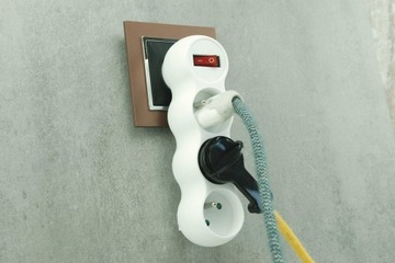 splitter złodziejka biały rozgałęźnik z wyłącznikiem rozdzielacz loft DIY