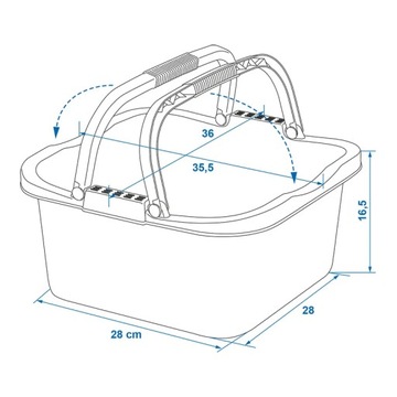 Миска SOLID прямоугольная с ручками, 13 литров, ПП