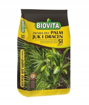 Ziemia do roślin ZIELONYCH Palm Juk i Dracen 5L