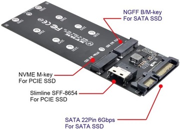 Адаптер SATA NVMe NGFF SSD SFF-8654