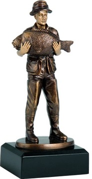FIGURKA PUCHAR WĘDKARSTWO statuetka 20,5CM +GRAWER