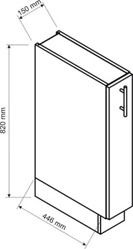 SZAFKA KUCHENNA DOLNA CARGO Z KOSZEM WĄSKA 15CM