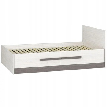 Łóżko z pojemnikami szare + stelaż MDF 90x200 cm VERSO