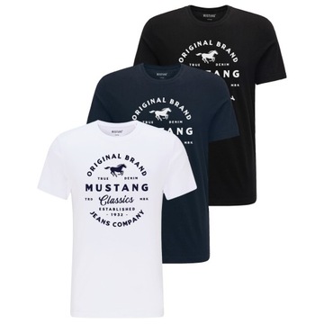 3PAK MUSTANG ALEX C PRINT MĘSKI T-SHIRT KOSZULKA LOGO TEE