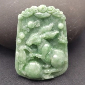 Natural Jadeite Jade Stone 12 Chinese Zodiac Animal Pendant Rat Ox Tiger