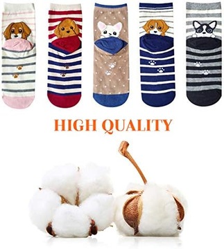 5 пар носков комплект носков с собаками носки с собаками 33-39 универсальные