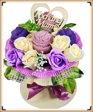 Букет полотенец для МАТЕРИ, ароматные мыльные розы, подарок НА ДЕНЬ МАТЕРИ.