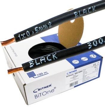 Przewód kabel linka LGY 0,5 czarny Bitone 100m