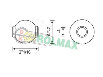 Шарик верхней тяги CAT 3/2 33004
