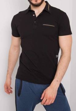 Koszulka męska polo czarna bluzka t-shirt męski M