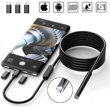 Камера DUO INSPECTION ЖЕСТКИЙ эндоскоп для IOS IPHONE WiFi 3M 6LED