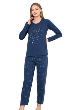 Женская длинная, удобная пижама из хлопка, L-сердце.