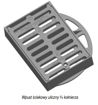 Wpust żeliwny ściekowy D400 H115 3/4 kołnierza z r