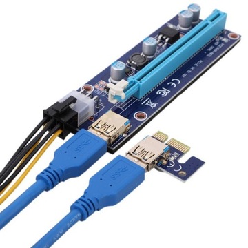 RISER PCI-E 1x-16x USB SATA MOLEX MINING BITCOIN