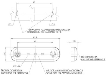 Lampa obrysowa LED obrysówka BIAŁA PRZEDNIA POZYCYJNA PRZÓD WAŚ SLIM