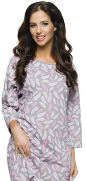 СВОБОДНАЯ НОЧНАЯ РУБАШКА С КАРМАНАМИ, ДЛИННЫЙ РУКАВ M