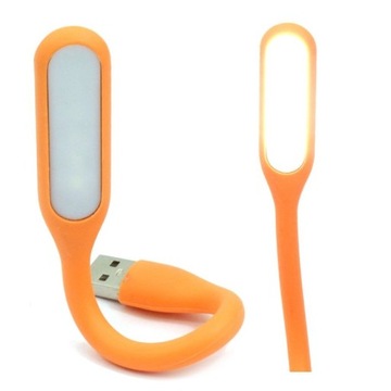 Lampka LED USB mała do Laptopa Silikonowa pomara