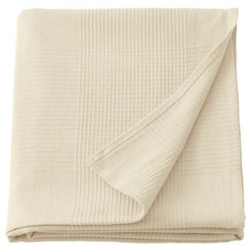 IKEA INDIRA Narzuta na łóżko naturalny ecru 230x250 cm Koc Pled Kapa