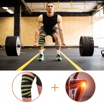 BANDAŻ NA KOLANO FITNESS ELASTYCZNE PASKI