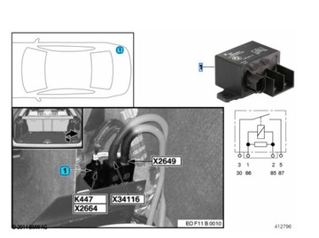 OE BMW RELÉ VENTILÁTOR 150A E60 E70 E71 E90 61367661503