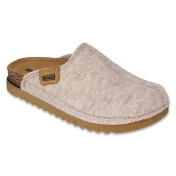 Beżowy Filc Buty Damskie Kapcie Befado r.39
