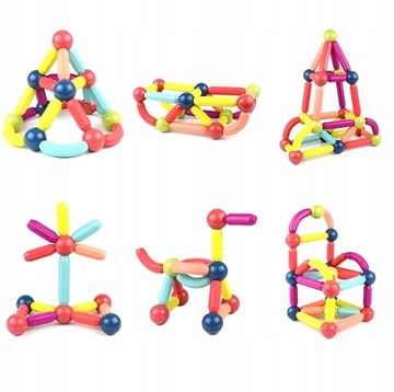 МАГНИТНЫЕ БЛОКИ СТРОИТЕЛЬНЫЕ ОБРАЗОВАТЕЛЬНЫЕ ТВОРЧЕСКИЕ МАГНИТНЫЕ ПАЛОЧКИ 40 шт.