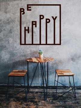 Изображение Лофт Деревянное Украшение Надпись Be Happy