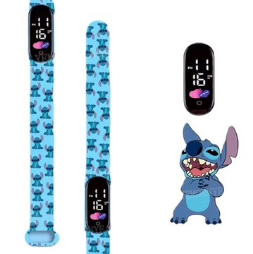 Zegarek cyfrowy LED Stich Lilo i STITCH dla dzieci NIEBIESKI