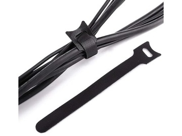 TAŚMA RZEP ORGANIZER KABLI OPASKA DO SPINANIA ZACISKOWA 15cm CZARNY 100 szt