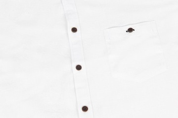 МУЖСКАЯ РУБАШКА ИЗ ХЛОПКОВОГО ЛЬНА, БЕЛАЯ, ДЛИННЫЙ РУКАВ, РАЗМЕР L 41/42